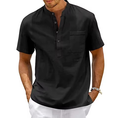Coastal Linen Henley Shirt