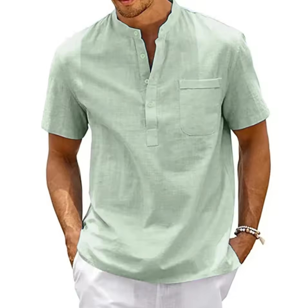 Coastal Linen Henley Shirt